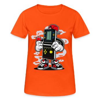ZOCKER BOY - cartoon comic character figure motive - Women's Breathable T-Shirt - neon orange - Front - AI Model Female 172 dark (172cm)
