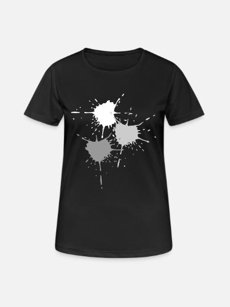 Art - Exploding des touches de couleur en gris - T-shirt respirant Femme - noir