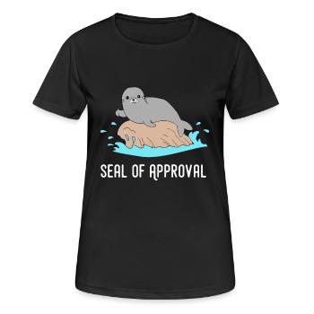 Sceau, pouces haut, sceau, approuver, cadeau, drôle - T-shirt respirant Femme - noir - Devant - AI Model Female 172 light (172cm)