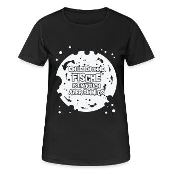 Teich und Aquarium Shirt Geschenk - Frauen T-Shirt atmungsaktiv - Schwarz - Vorne - AI Model Female 172 light (172cm)