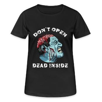 Zombie - Ne pas ouvrir Dead Inside - T-shirt respirant Femme - noir - Devant - AI Model Female 172 light (172cm)