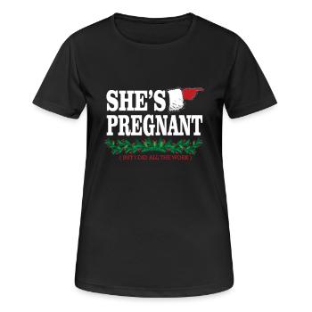 Noël enceinte - T-shirt respirant Femme - noir - Devant - AI Model Female 172 light (172cm)