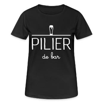 Pilier de bar - T-shirt respirant Femme - noir - Devant - AI Model Female 172 light (172cm)