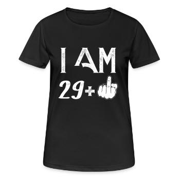 Je suis 29+ ans CONFIRMÉ T-shirt - T-shirt respirant Femme - noir - Devant - AI Model Female 172 light (172cm)