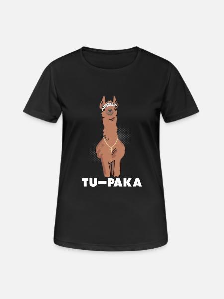 Lustiges Lama Alpaka Comic Tier Trend - Geschenk - Frauen T-Shirt atmungsaktiv - Schwarz