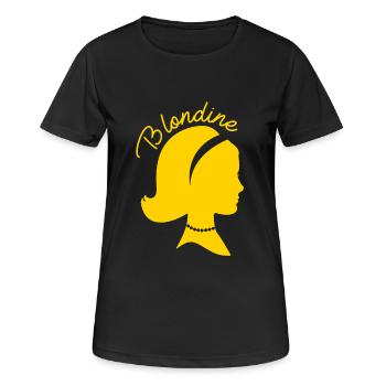 BLONDE Design Tshirt Gift - Women's Breathable T-Shirt - black - Front - AI Model Female 172 light (172cm)