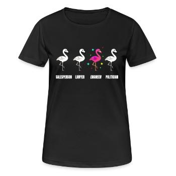 Ingenieurin Geschenk Flamingo Ingenieurswesen - Frauen T-Shirt atmungsaktiv - Schwarz - Vorne - AI Model Female 172 light (172cm)