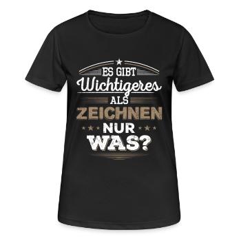 Zeichnen, Zeichner, technischer Zeichner, Geschenk - Frauen T-Shirt atmungsaktiv - Schwarz - Vorne - AI Model Female 172 light (172cm)