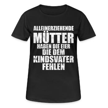 Alleinerziehende Mütter haben mehr Eier Geschenk - Frauen T-Shirt atmungsaktiv - Schwarz - Vorne - AI Model Female 172 light (172cm)