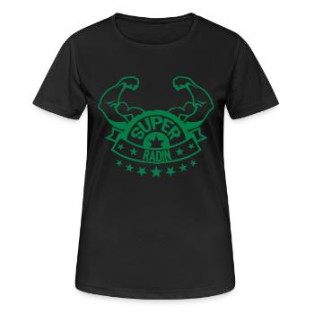 Super geizig Arm Muskel-Banner 207 - Frauen T-Shirt atmungsaktiv - Schwarz - Vorne - AI Model Female 172 light (172cm)