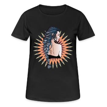 Ensoleillement - T-shirt respirant Femme - noir - Devant - AI Model Female 172 light (172cm)