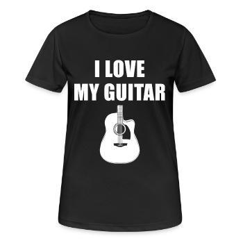 T-shirt Acoustic Guitar - I love my guitar - T-shirt respirant Femme - noir - Devant - AI Model Female 172 light (172cm)