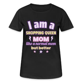 Mom Shopping Queen, Mother's Day Gift, Fashion - Women's Breathable T-Shirt - black - Front - AI Model Female 172 light (172cm)