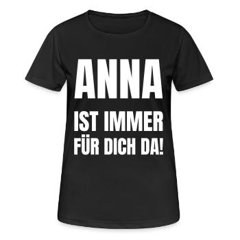 Anna is always there for you! - Women's Breathable T-Shirt - black - Front - AI Model Female 172 light (172cm)