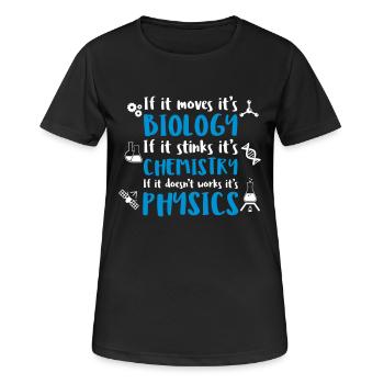 bio chemie physic - Women's Breathable T-Shirt - black - Front - AI Model Female 172 light (172cm)