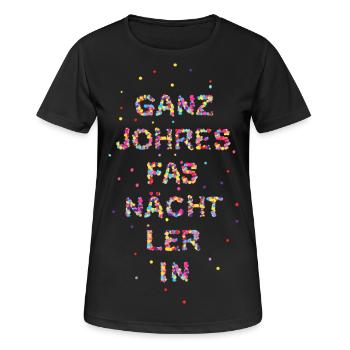 GanzjohersfasnaechtlerIn - Frauen T-Shirt atmungsaktiv - Schwarz - Vorne - AI Model Female 172 light (172cm)