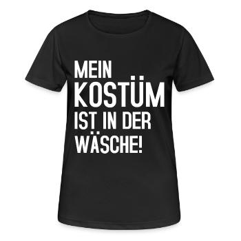 Mein Kostüm ist in der Wäsche - Frauen T-Shirt atmungsaktiv - Schwarz - Vorne - AI Model Female 172 light (172cm)