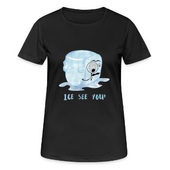 Ice see you! - Frauen T-Shirt atmungsaktiv - Schwarz - Vorne - AI Model Female 172 light (172cm)
