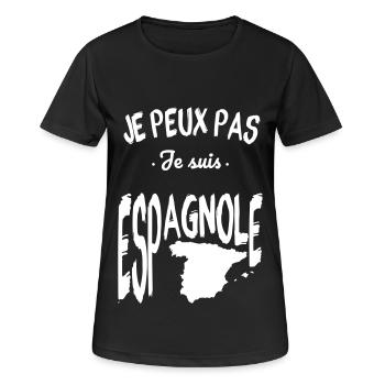 Je peux pas je suis Espagnole - T-shirt respirant Femme - noir - Devant - AI Model Female 172 light (172cm)