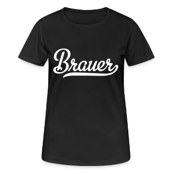 brauer - Frauen T-Shirt atmungsaktiv - Schwarz - Vorne - AI Model Female 172 light (172cm)
