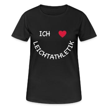 Leichtathletik - Frauen T-Shirt atmungsaktiv - Schwarz - Vorne - AI Model Female 172 light (172cm)