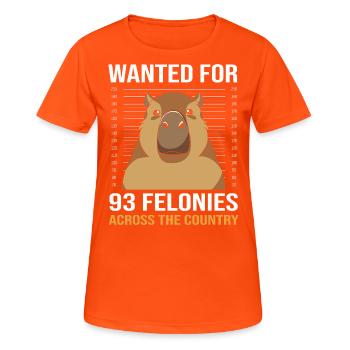 Capybara Capibara - T-shirt respirant Femme - orange néon - Devant - AI Model Female 172 dark (172cm)