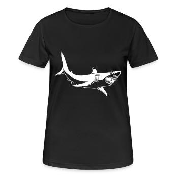 Great White - Frauen T-Shirt atmungsaktiv - Schwarz - Vorne - AI Model Female 172 light (172cm)