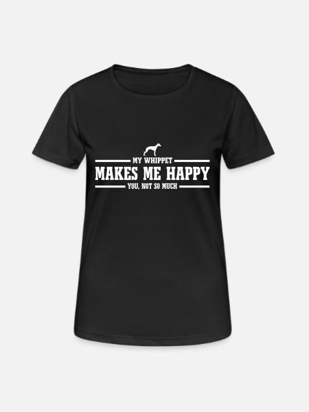 WHIPPET makes me happy - Women's Breathable T-Shirt - black
