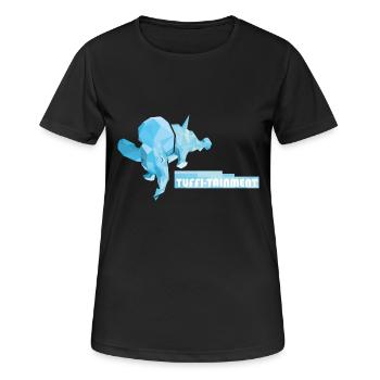 Tuffi-Tainment Logo - Frauen T-Shirt atmungsaktiv - Schwarz - Vorne - AI Model Female 172 light (172cm)