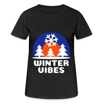 Ambiance hivernale (soleil, voûte céleste, flocon de neige) - T-shirt respirant Femme - noir - Devant - AI Model Female 172 light (172cm)