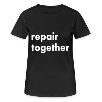 repair together - Women's Breathable T-Shirt - black - Front - AI Model Female 172 light (172cm)