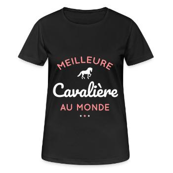 Cadeau équitation - Meilleure cavalière au monde. - T-shirt respirant Femme - noir - Devant - AI Model Female 172 light (172cm)