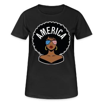 Amerika Afro - Frauen T-Shirt atmungsaktiv - Schwarz - Vorne - AI Model Female 172 light (172cm)