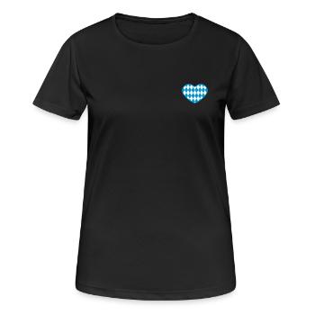 Herz - Bayern - Raute - Frauen T-Shirt atmungsaktiv - Schwarz - Vorne - AI Model Female 172 light (172cm)
