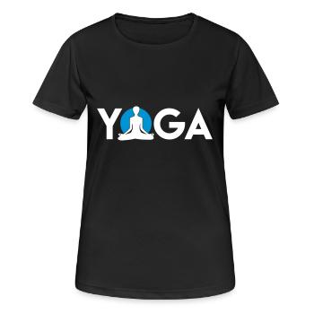 yoga sonne - meditation - Wellness - Frauen T-Shirt atmungsaktiv - Schwarz - Vorne - AI Model Female 172 light (172cm)