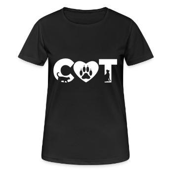 CHAT DE CHAT PAW - T-shirt respirant Femme - noir - Devant - AI Model Female 172 light (172cm)