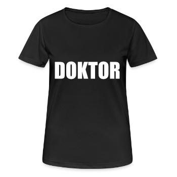 Doktor - Frauen T-Shirt atmungsaktiv - Schwarz - Vorne - AI Model Female 172 light (172cm)
