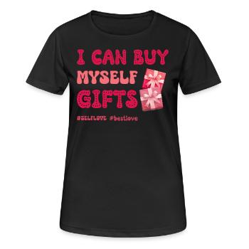 Drôle de la Saint-Valentin Amour de soi Anti Saint-Valentin - T-shirt respirant Femme - noir - Devant - AI Model Female 172 light (172cm)