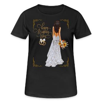 Happy Wedding Day - Women's Breathable T-Shirt - black - Front - AI Model Female 172 light (172cm)
