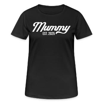 Mumie Est 2025 - Frauen T-Shirt atmungsaktiv - Schwarz - Vorne - AI Model Female 172 light (172cm)