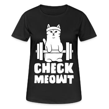 gym cat check me out meowt fit - T-shirt respirant Femme - noir - Devant - AI Model Female 172 light (172cm)