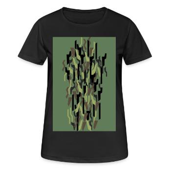 Camouflage Art Olive - T-shirt respirant Femme - noir - Devant - AI Model Female 172 light (172cm)