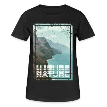 Nature - Frauen T-Shirt atmungsaktiv - Schwarz - Vorne - AI Model Female 172 light (172cm)