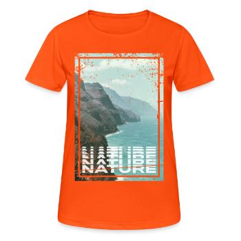 Nature - T-shirt respirant Femme - orange néon - Devant - AI Model Female 172 dark (172cm)