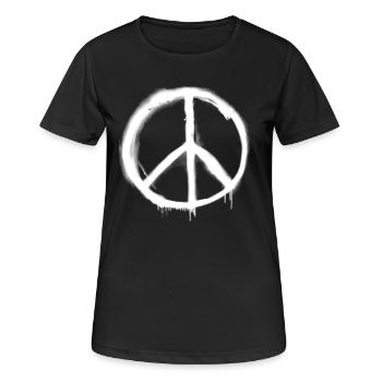 Peacezeichen Graffiti - Frauen T-Shirt atmungsaktiv - Schwarz - Vorne - AI Model Female 172 light (172cm)