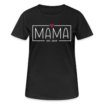 Mama Est. 2024 - Frauen T-Shirt atmungsaktiv - Schwarz - Vorne - AI Model Female 172 light (172cm)