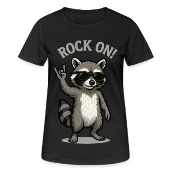 Rock Music – Raccoon - Women's Breathable T-Shirt - black - Front - AI Model Female 172 light (172cm)