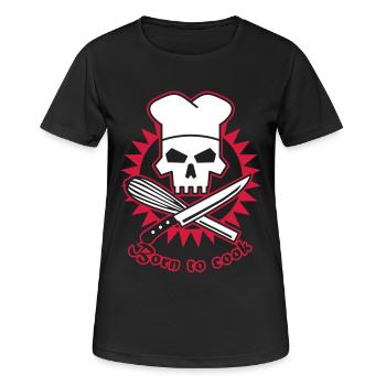 born_to_cook - Frauen T-Shirt atmungsaktiv - Schwarz - Vorne - AI Model Female 172 light (172cm)