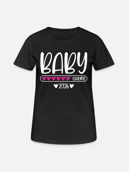 Baby 2026 loading - Women's Breathable T-Shirt - black