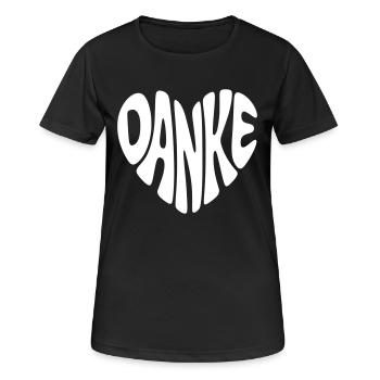 Danke - Frauen T-Shirt atmungsaktiv - Schwarz - Vorne - AI Model Female 172 light (172cm)